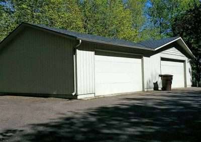 gutter installation on a garage in Brainerd, mn