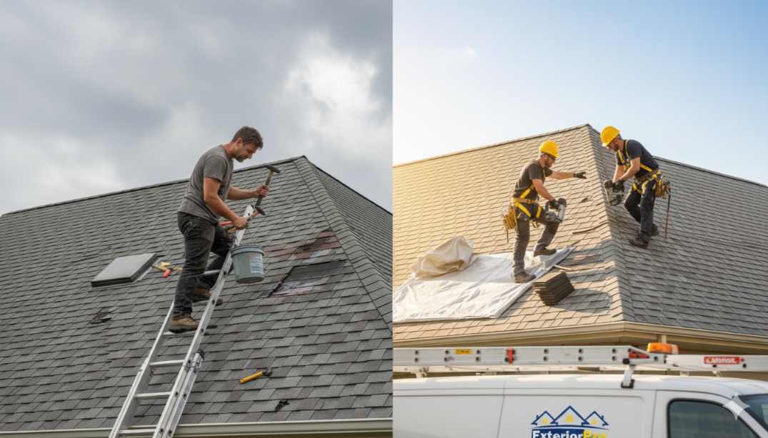 DIY vs professional roof repair